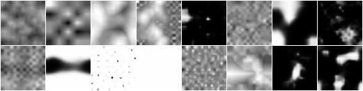 Examples of noise masks generated by FrequencyNoiseAlpha with upscaling method linear